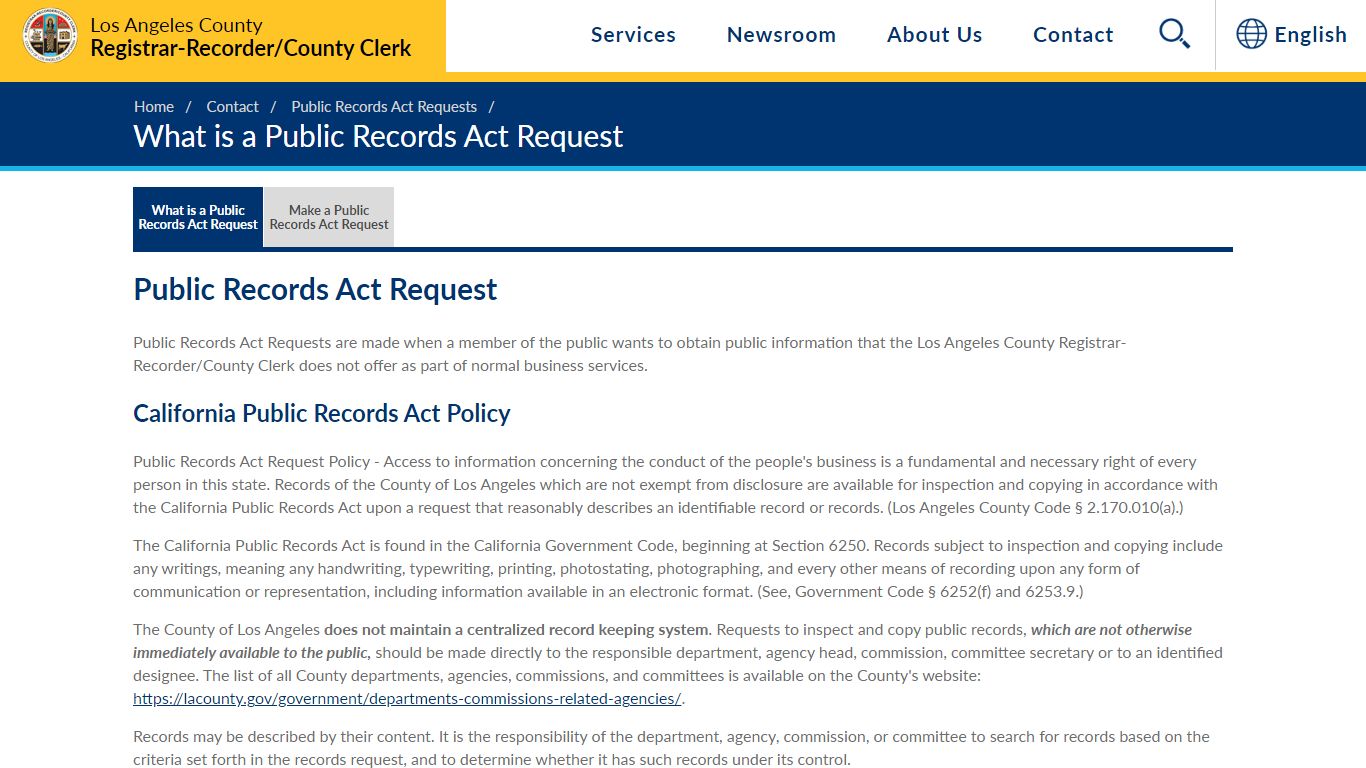 What is a Public Records Act Request - LAVote.gov