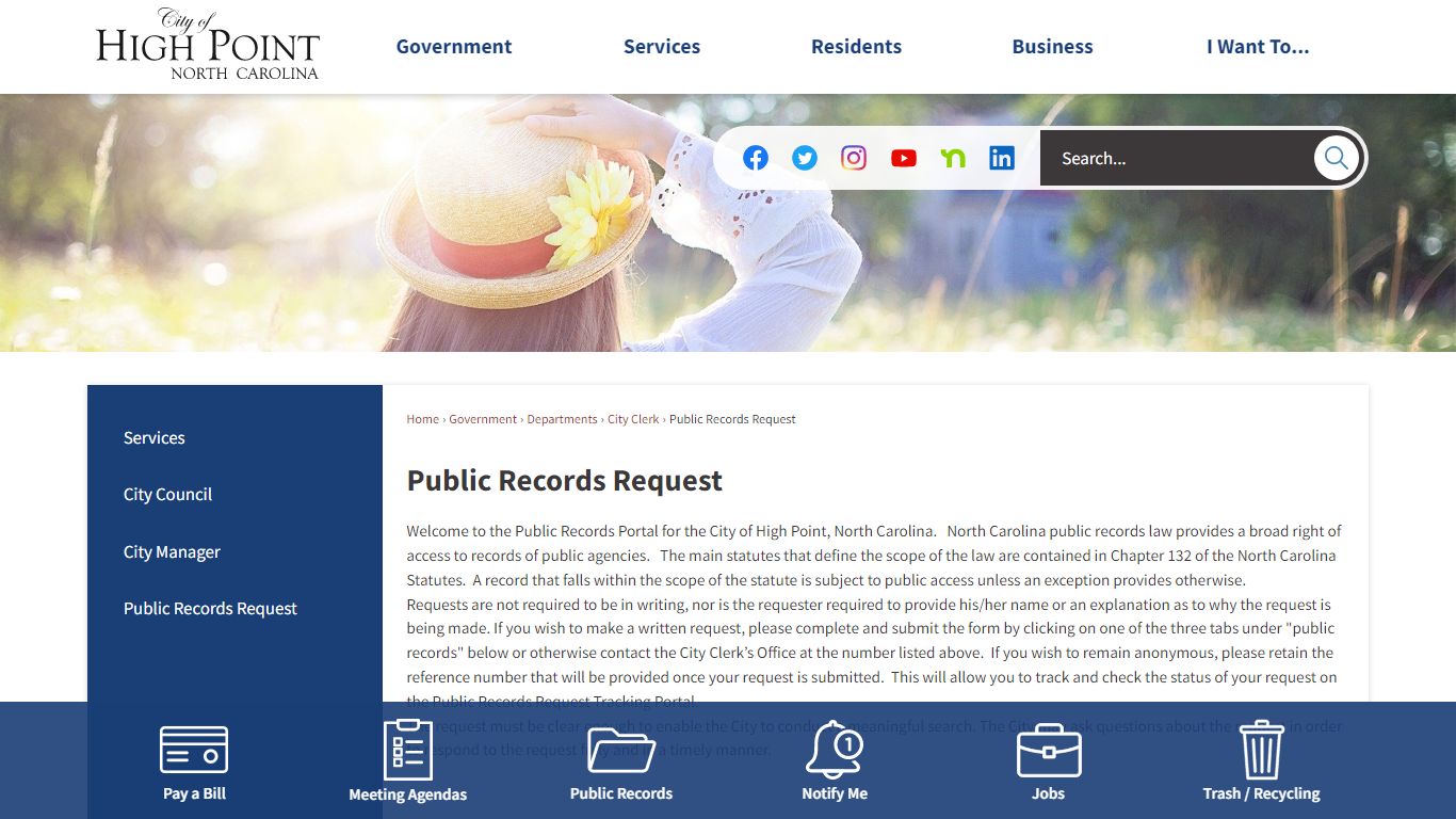 Public Records Request | High Point, NC